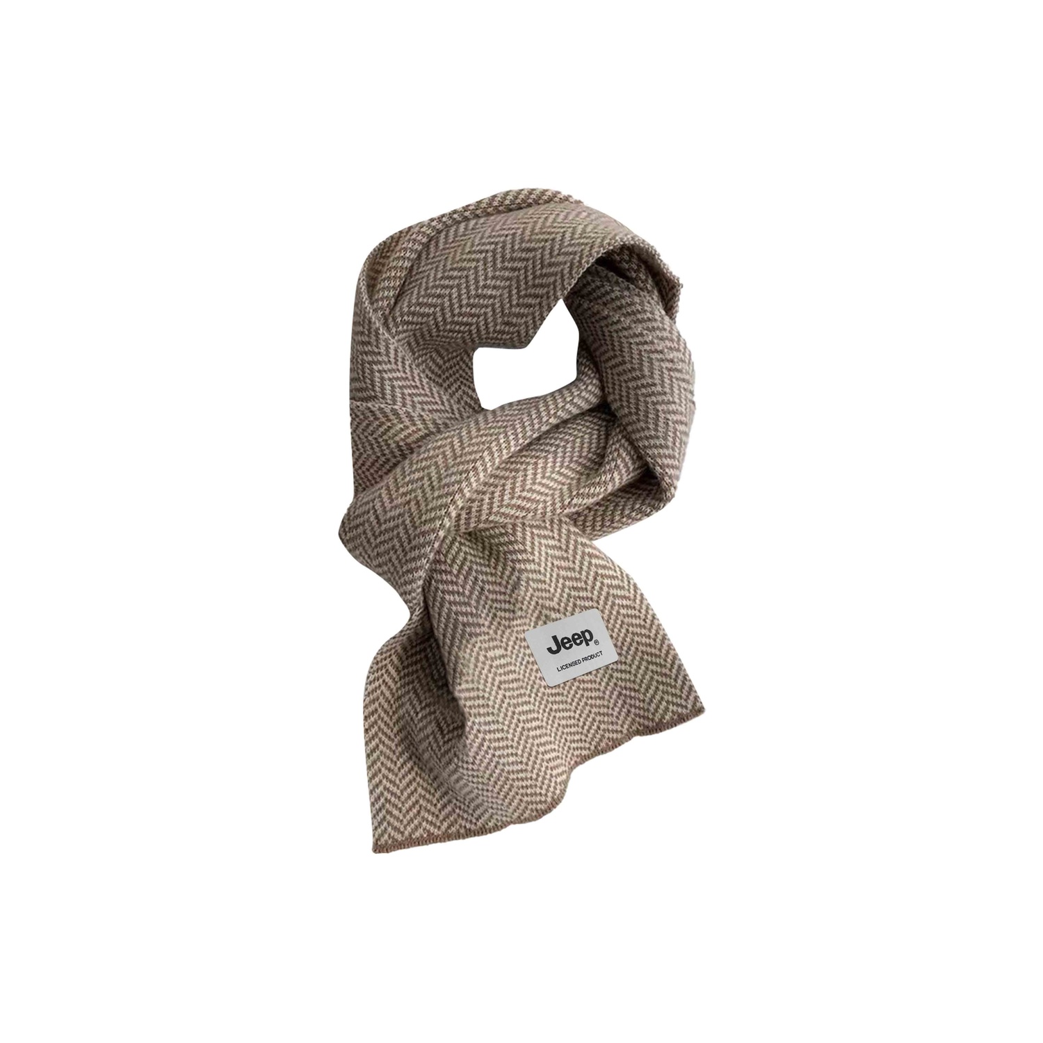 

Шарф из полиэстера Unisex Jeep, herringbone knitted fabric-camel