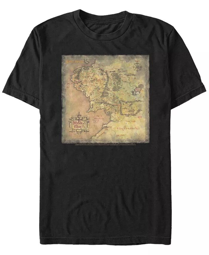

Футболка мужская с коротким рукавом Lord of The Rings 1 Lord of The Rings Map Fifth Sun, черный