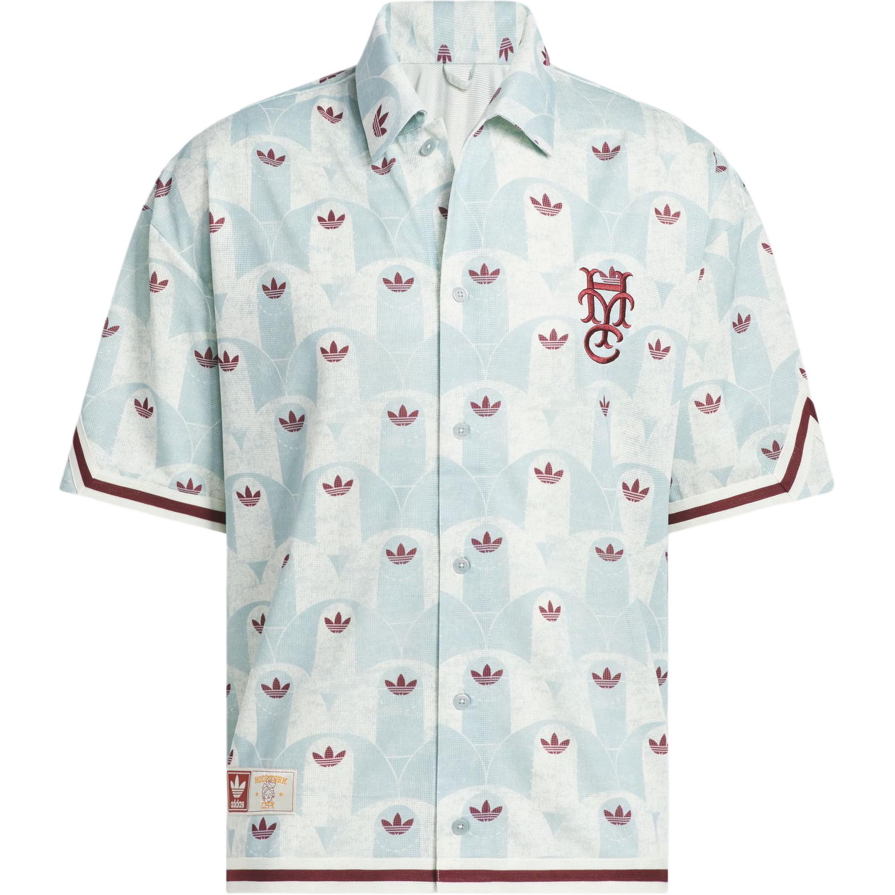 

Рубашка Hyc Allover Print Shooter унисекс Adidas Originals, слоновая кость/зеленый/темно-красный