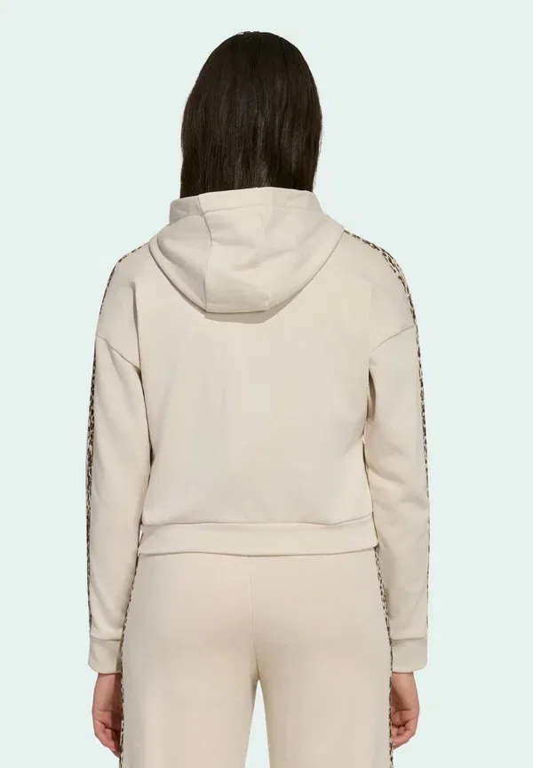 Толстовка с капюшоном на молнии Adidas Sportswear, кристальный лен/мультиколор/темно-коричневый — фото 2