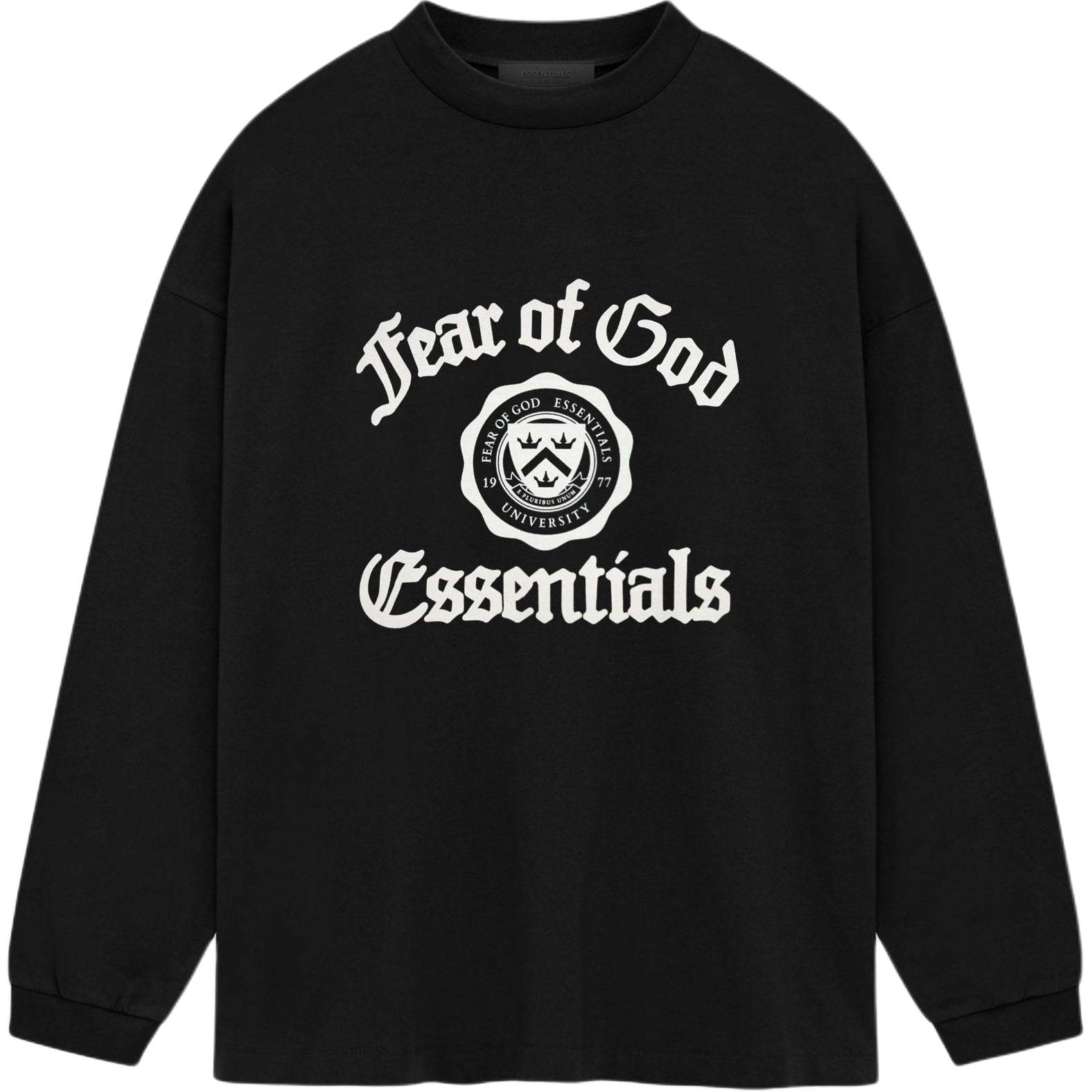 Свитер университетский Fear Of God Essentials, Метеоритный черный/Черный — фото 2