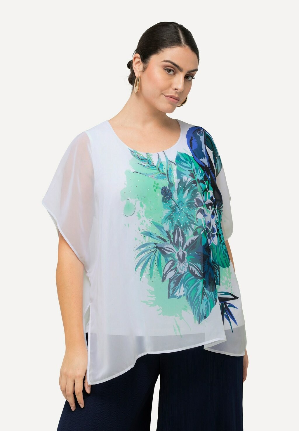 

Блуза FLORAL LAYERED Ulla Popken, белый