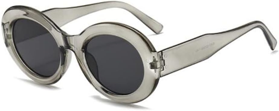 

Солнцезащитные очки в ретро-стиле с овальной оправой для мужчин и женщин, с защитой от УФ-излучения (серая оправа с постепенным переходом серых бликов) Weloveushop, Gray