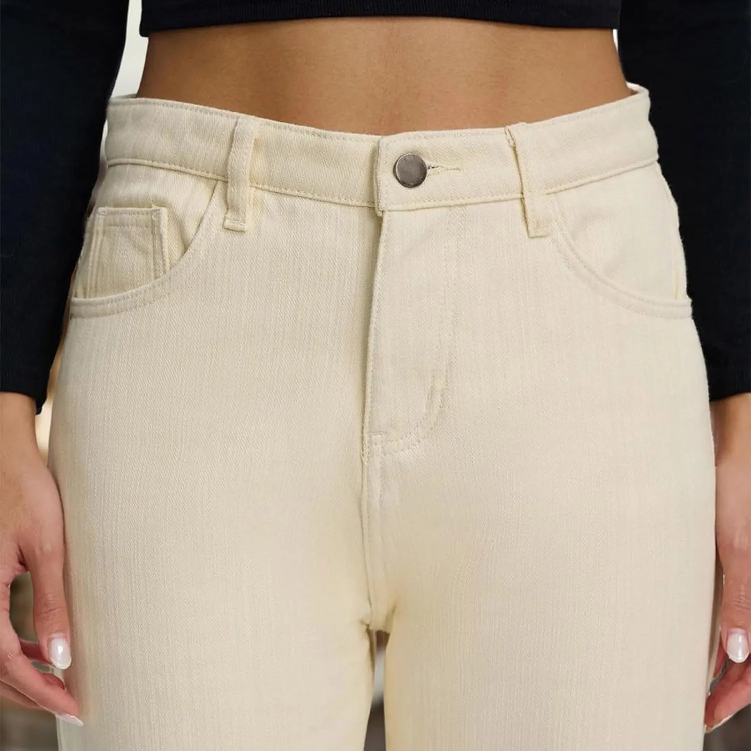 Широкие джинсы для женщин Stretch High Waisted — фото 3