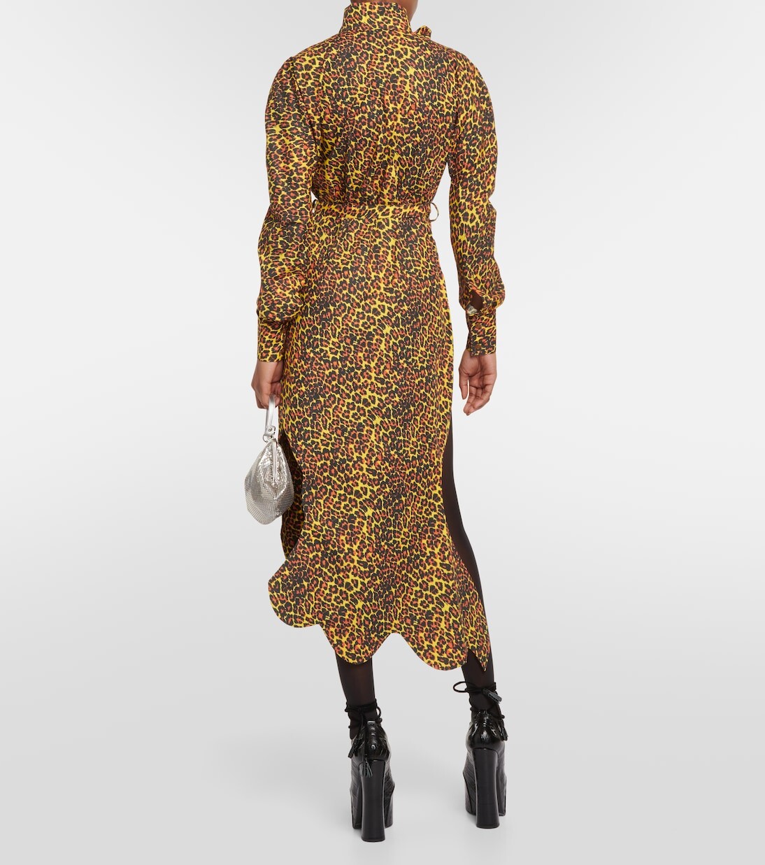 Хлопковое платье макси с леопардовым принтом Vivienne Westwood, мультиколор — фото 3