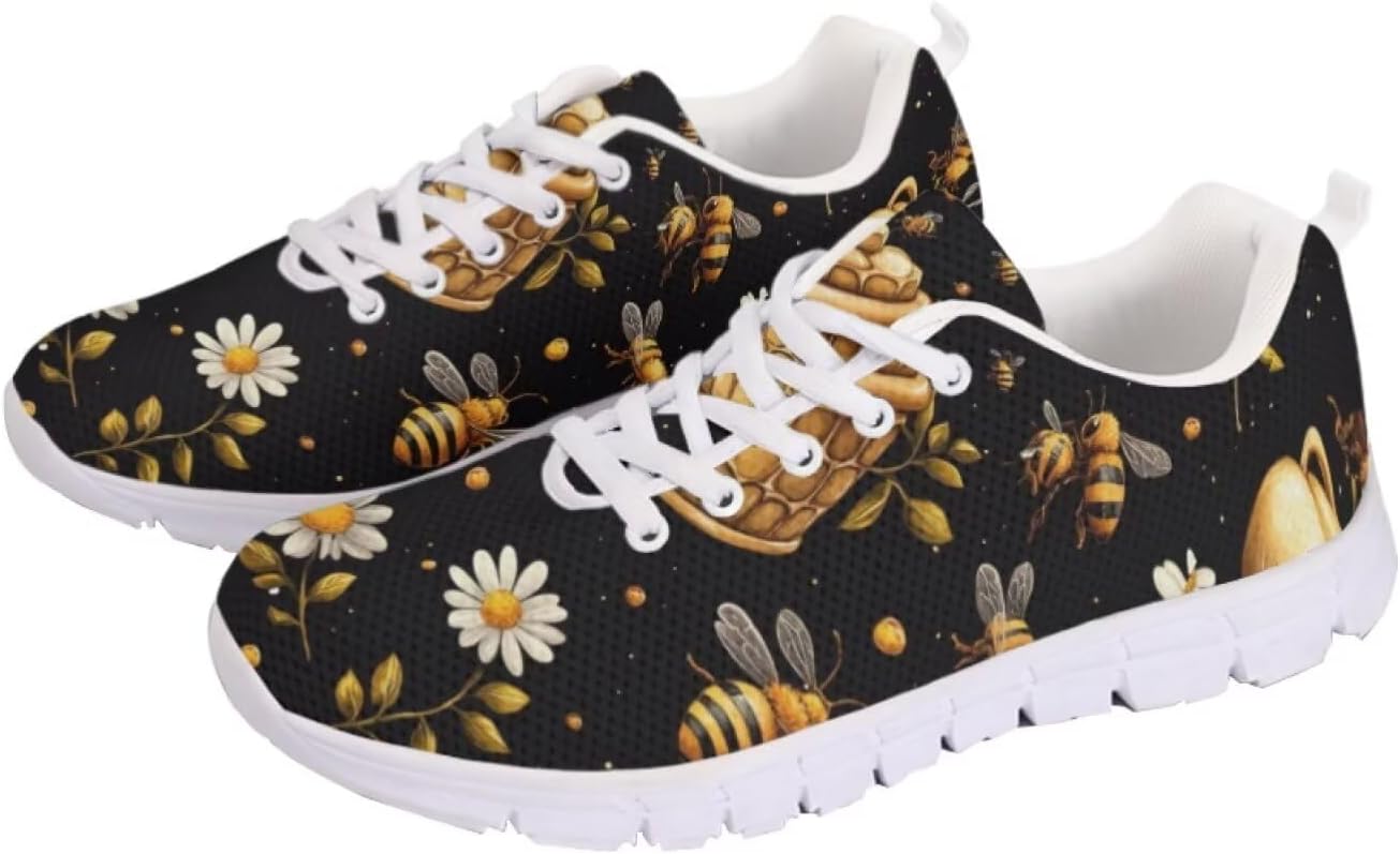 

Женские кроссовки для ходьбы, удобные, с шнуровкой, модные, мужские, противоскользящие, для тенниса, бега и спорта Getelinseng, Bee Honey