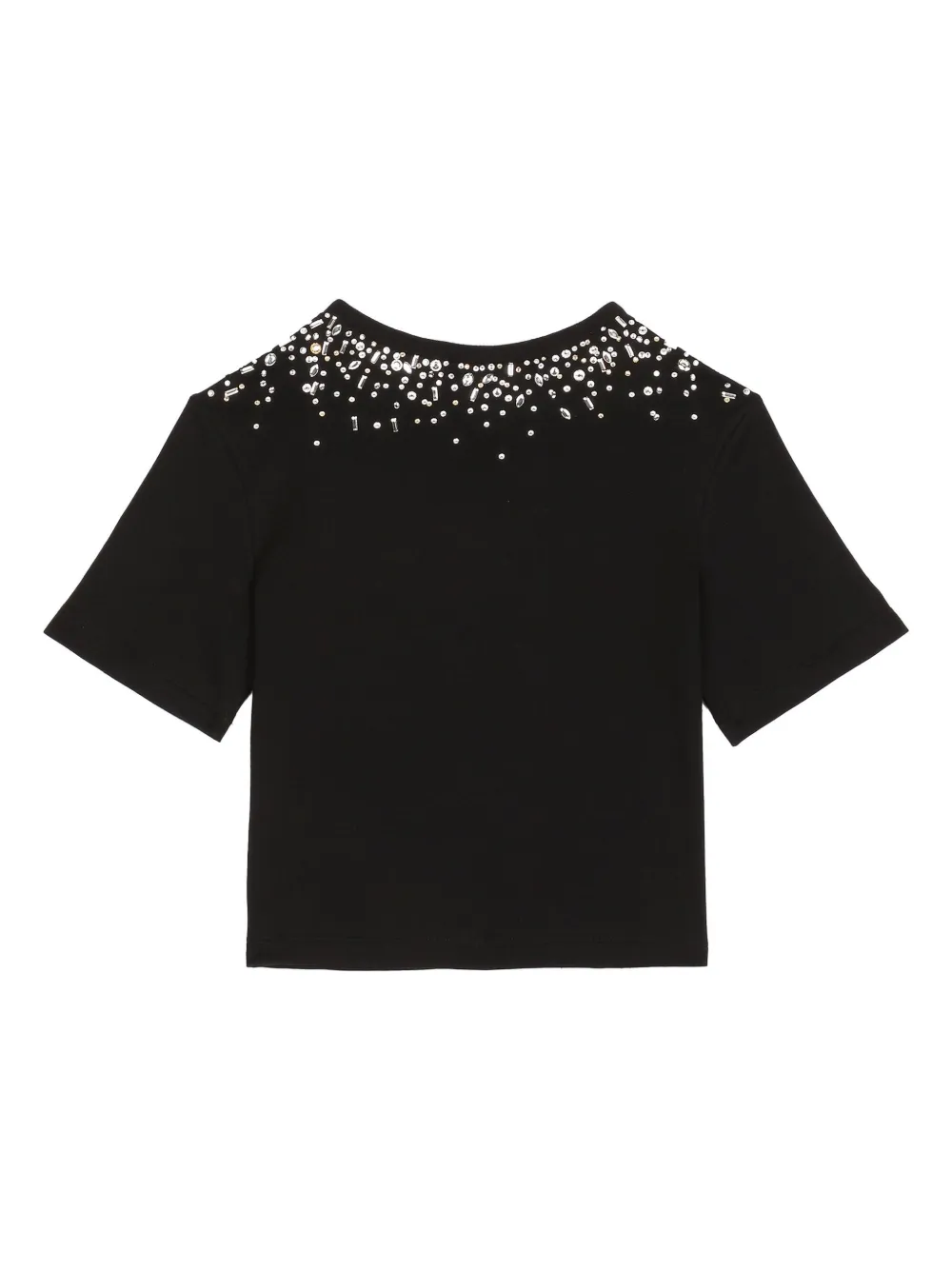 Футболка с логотипом DG из стразов Dolce & Gabbana Kids, черный — фото 2