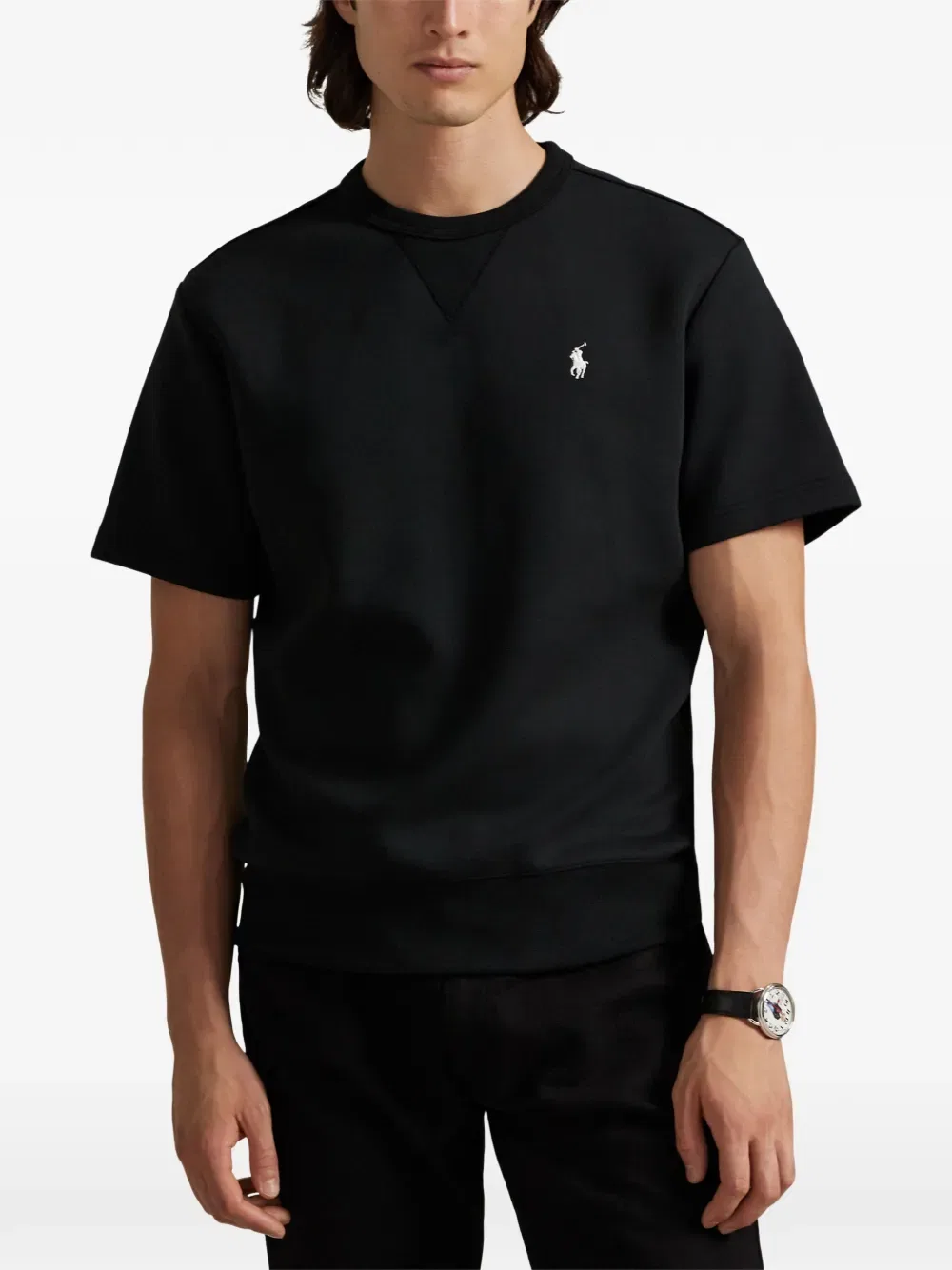 Вязаная футболка с круглым вырезом Polo Ralph Lauren, черный — фото 3