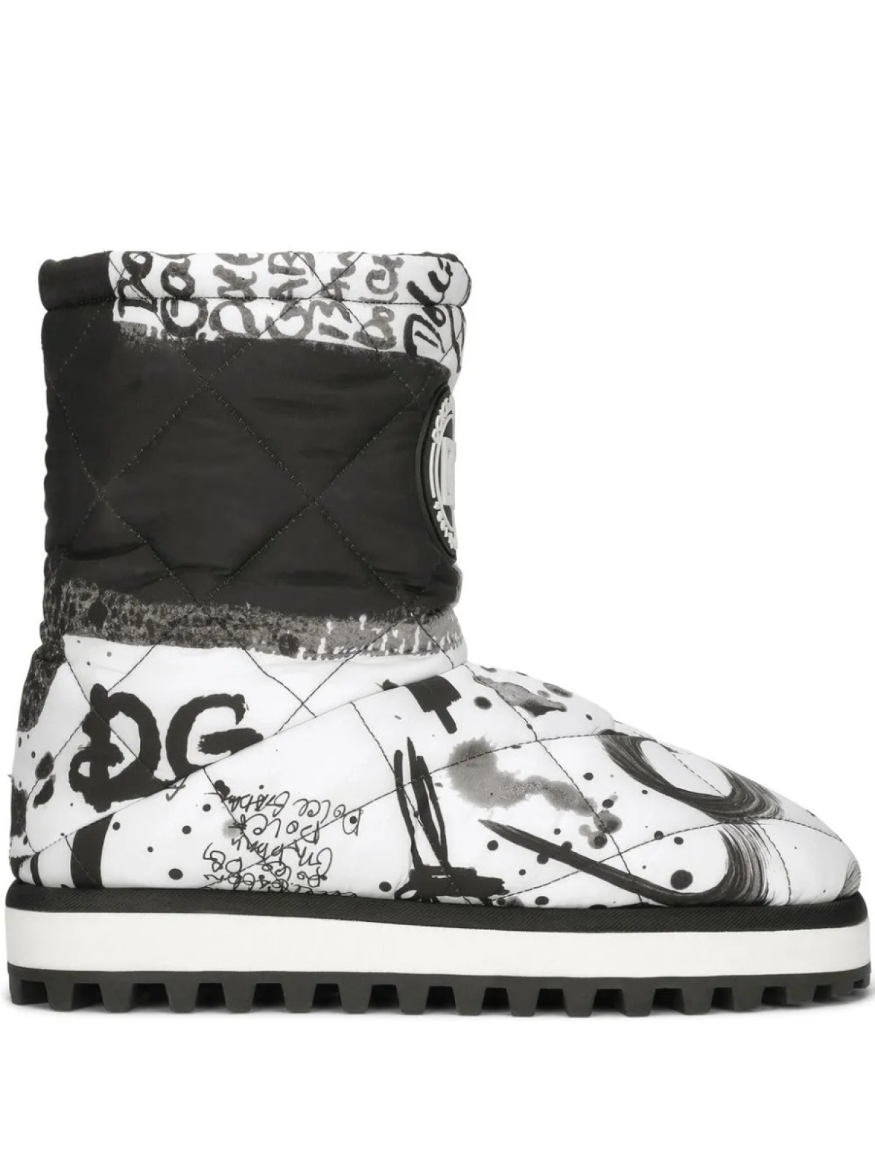 Dolce & Gabbana дутые сапоги с эффектом разбрызганной краски, белый