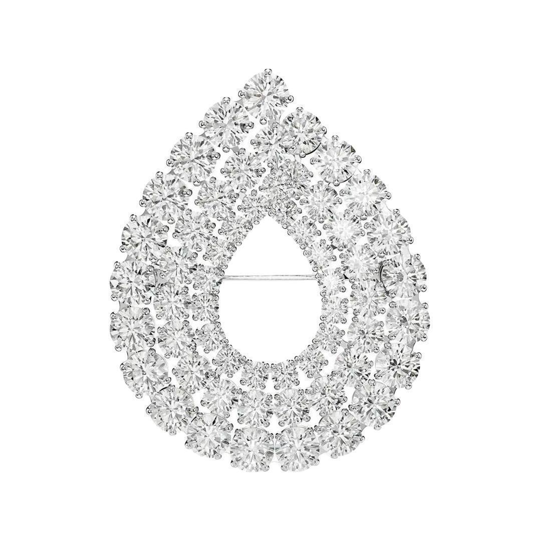 

Swarovski Родированная металлическая брошь с цирконием Women's Silver