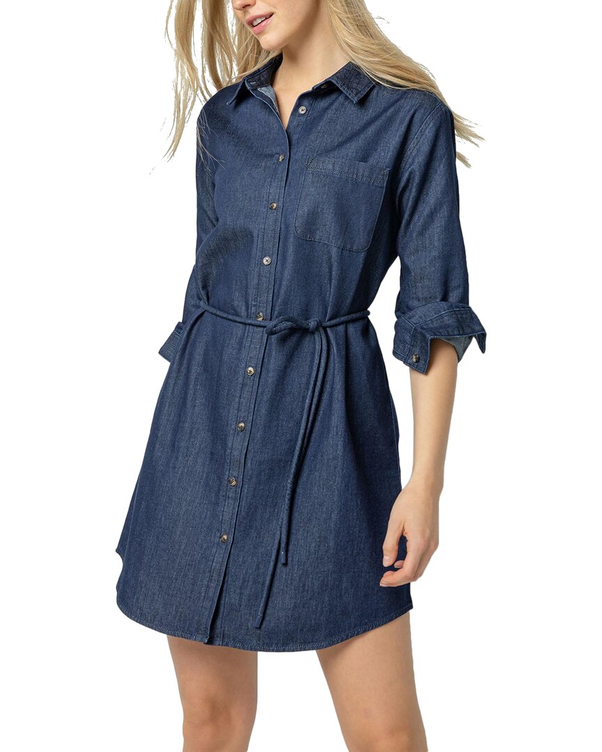 

Лила П Джинсовая рубашка-платье Lilla P, синий