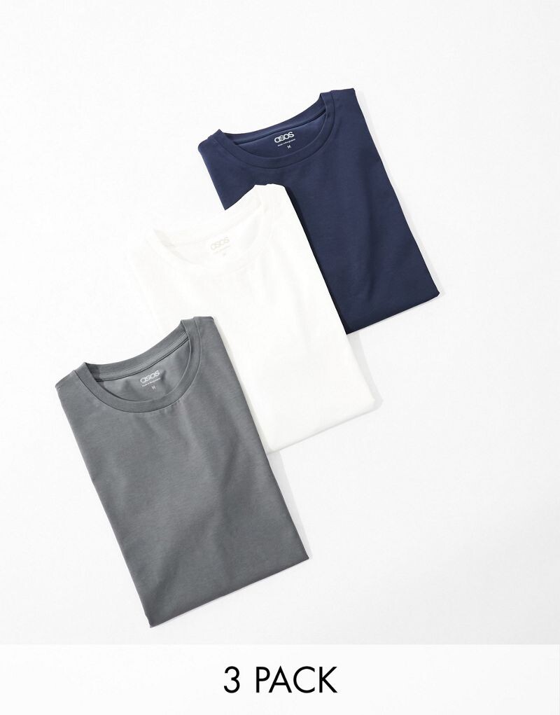 

ASOS DESIGN – комплект из трех облегающих футболок разных цветов