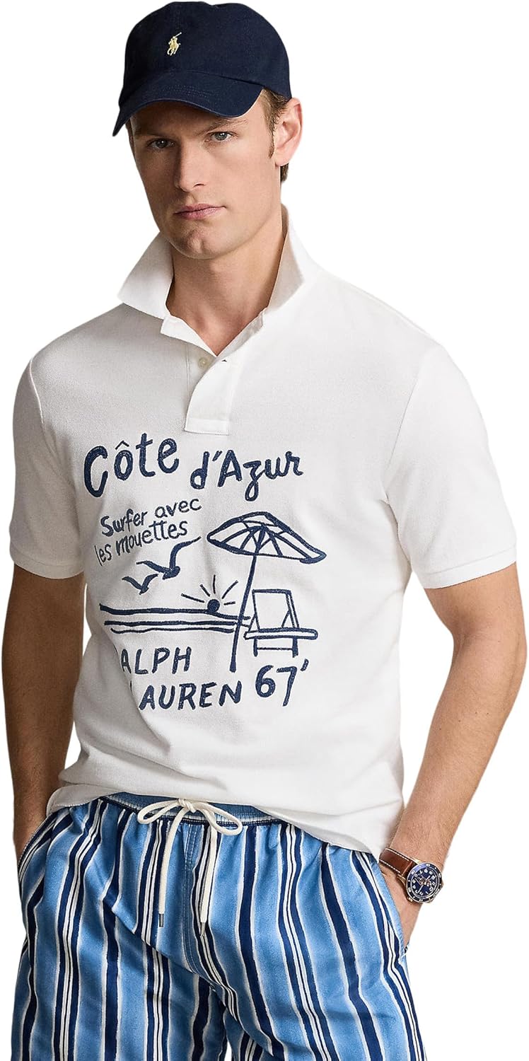 

POLO RALPH LAUREN Мужская классическая поло с вышивкой из сетчатой ткани, Classic Oxford White, Белый, POLO RALPH LAUREN Мужская классическая поло с вышивкой из сетчатой ткани, Classic Oxford White