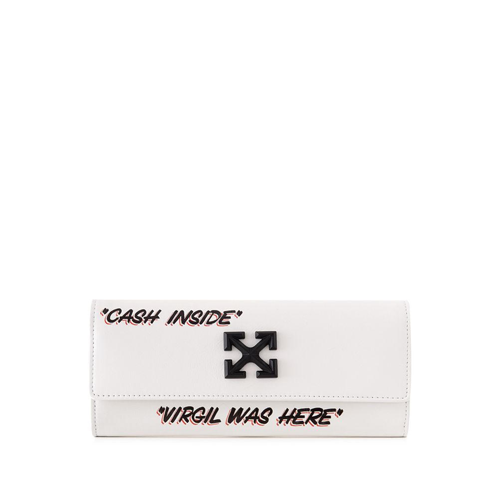 

Элегантный белый кожаный кошелек для ценителей стиля Off-White