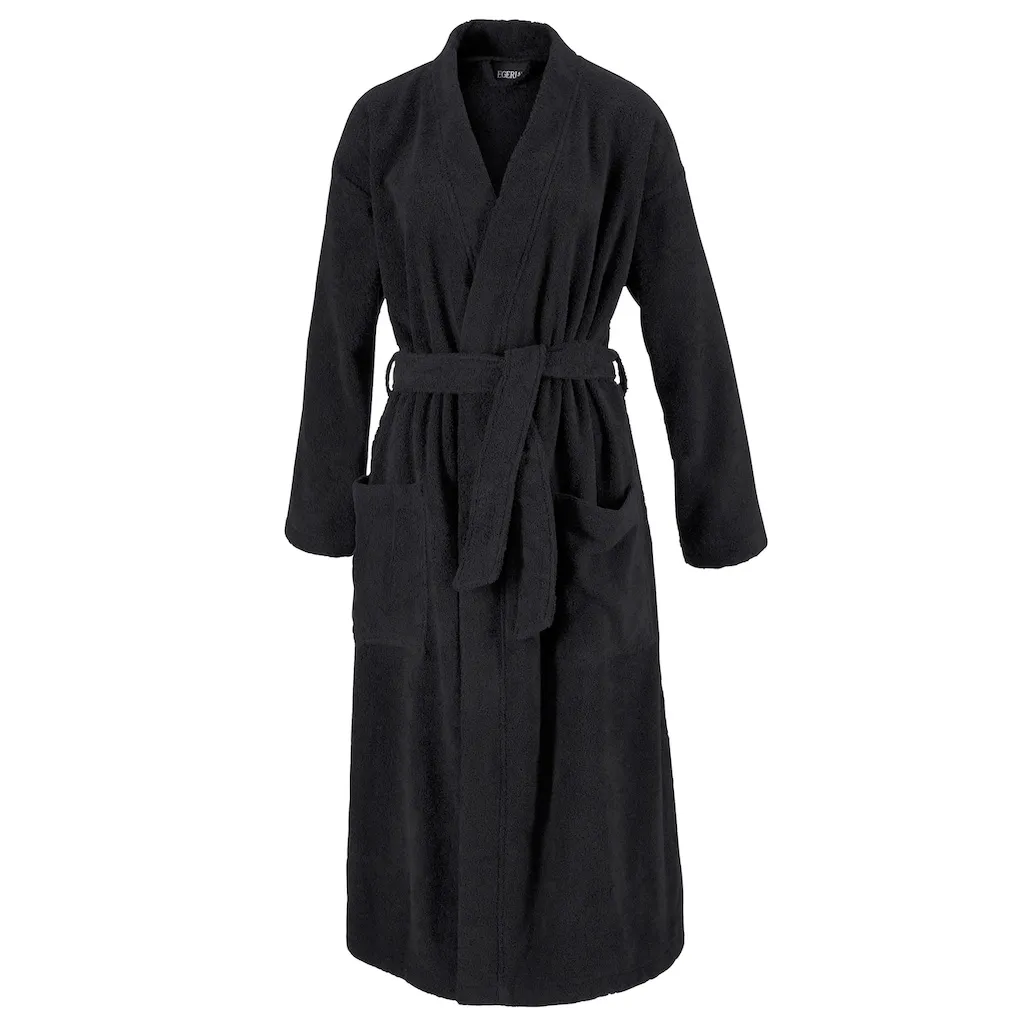 

Унисекс-халат для купания Топаз, идеальный для сауны и спа, гостиничный халат, утренний халат 1 шт., для женщин и мужчин, в кимоно-стиле Egeria, черный