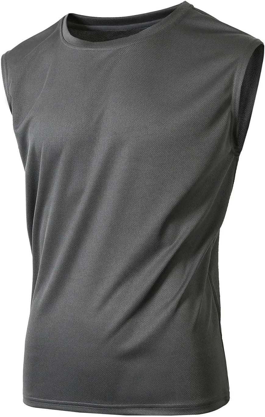 Мужская майка-сетка Ice Silk Athletic Sleeveless, быстросохнущая, Grey — фото 2