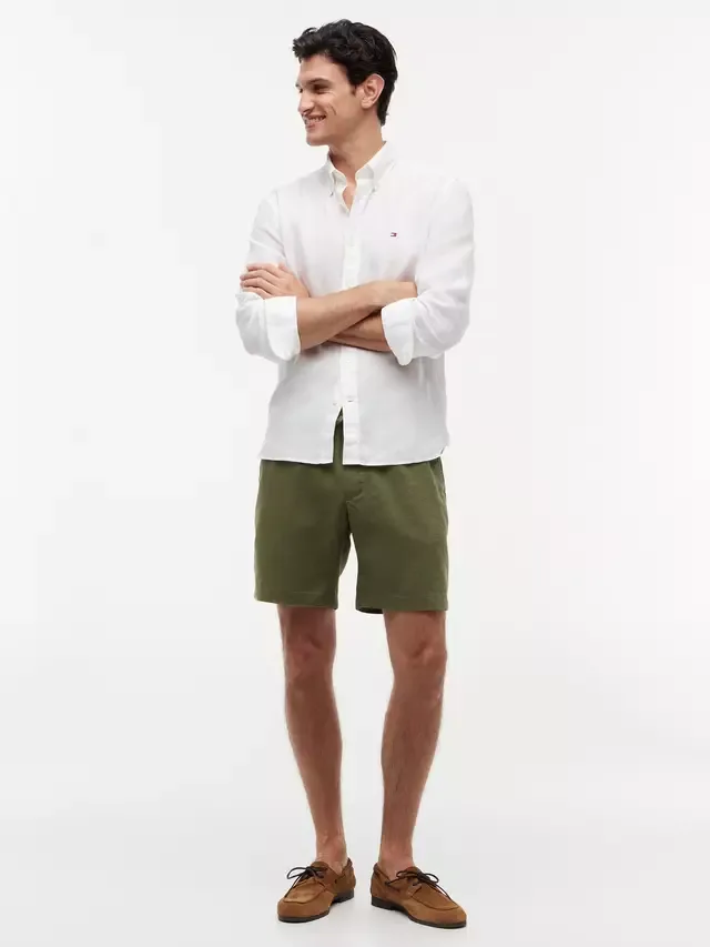 Шорты из льняной смеси Doven Tommy Hilfiger, Olive Green — фото 2