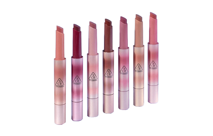 Помада-блеск Fusion Glow Slim Tube, легко растушевывается, 17г*6/17г*7 3CE, two-piece set: #half-day tea lip stain 1.7g+#wine-centered honey brown liquid lipstick 1.7g — фото 3