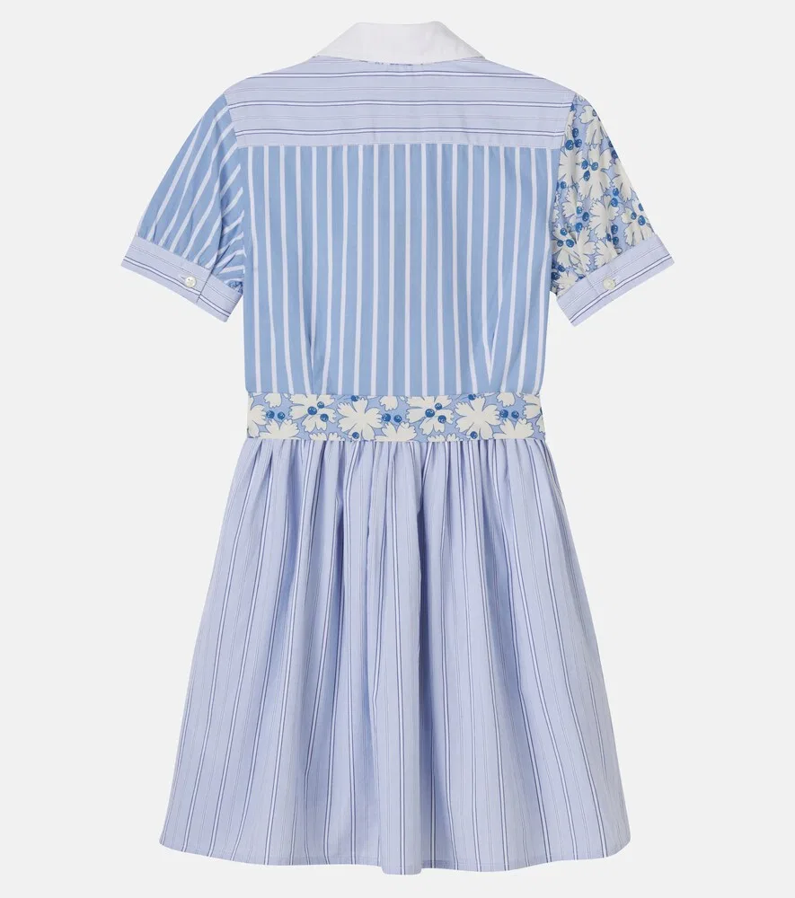 Платье из хлопкового поплина в стиле пэчворк Polo Ralph Lauren Kids, синий — фото 3