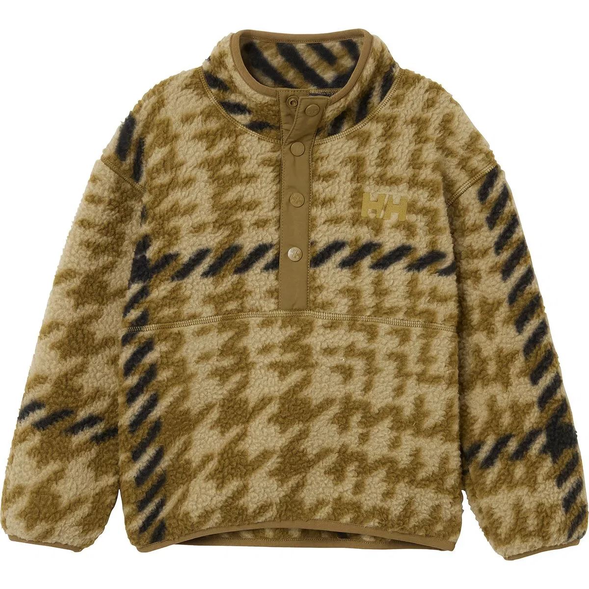 Детское флисовое полувер на пуговицах Frosty Pile Sweater Helly Hansen, Sepia Broxburn Aop