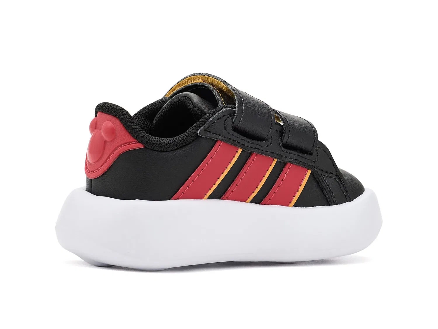 Кроссовки Disney Grand Court Hook & Loop (для младенцев и малышей) Adidas Kids, Black/Pure Ruby/Crew Yellow — фото 4
