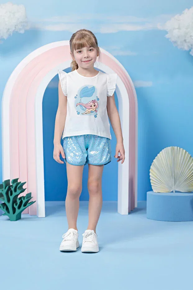 Детская футболка с воланами Ruffle White T-Shirt Minycenter, White