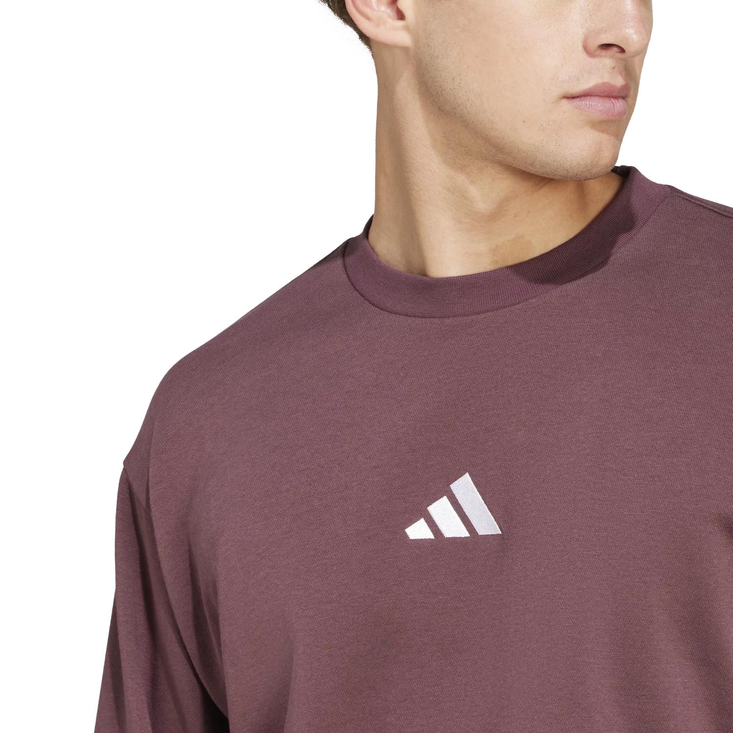 Мужская толстовка с круглым вырезом Adidas, цвет Aubergine — фото 4