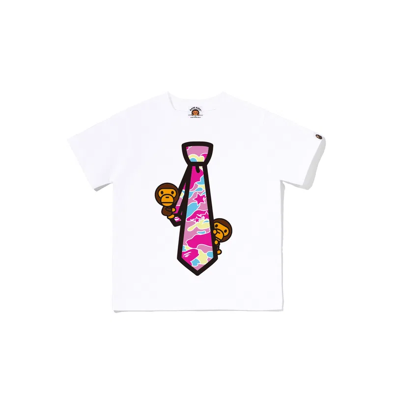 Детская футболка с круглым вырезом Pre School A BATHING APE, White WHT