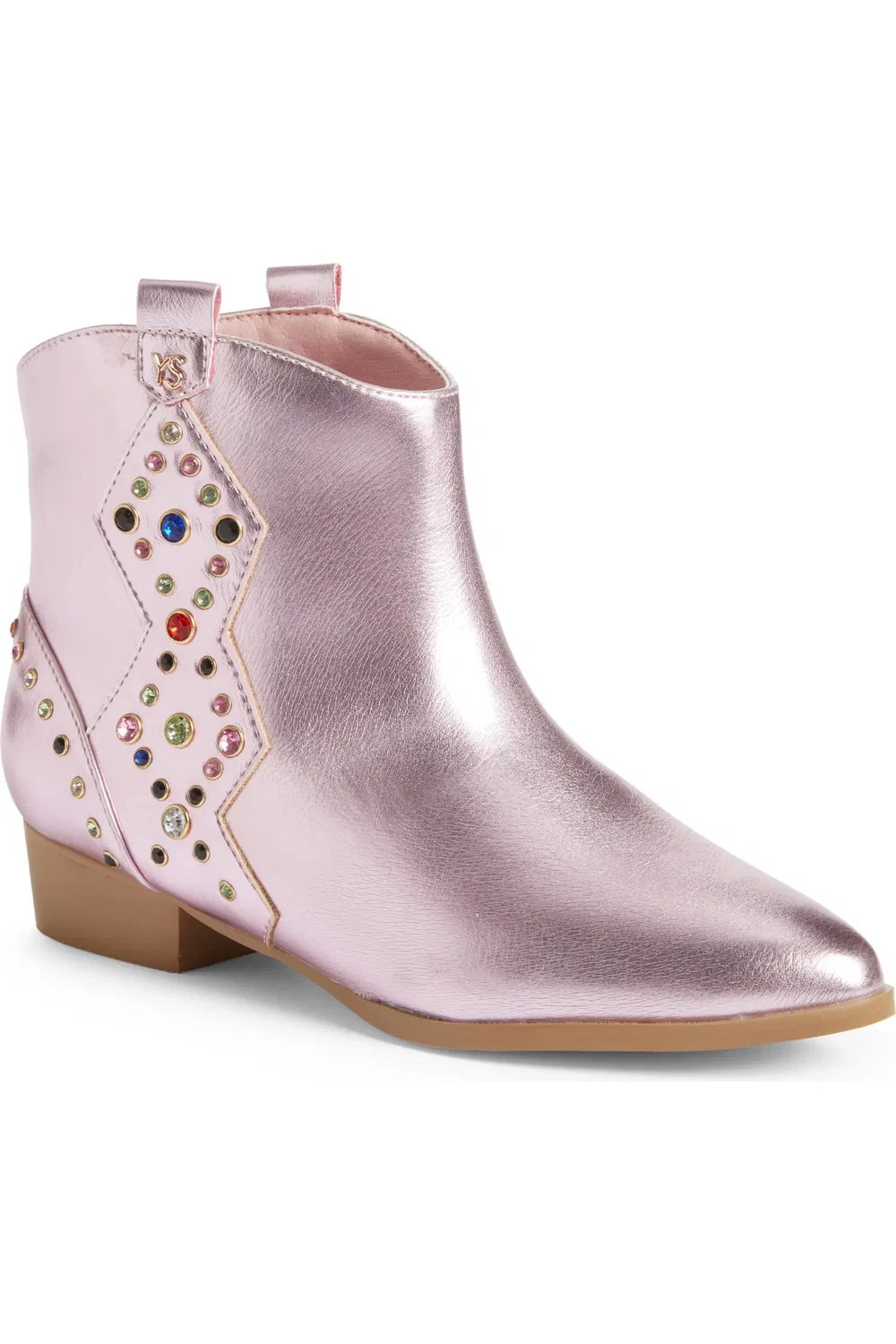 Детские ботинки с кристаллами Miss Dallas Yosi Samra, Light Pink Metallic