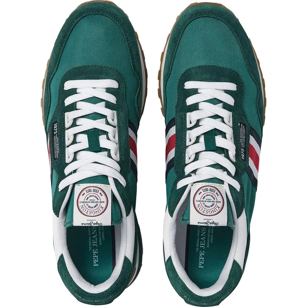 Детские кроссовки для мальчиков кожаные Kingston Heritage M Pepe Jeans, Ivy Green — фото 4