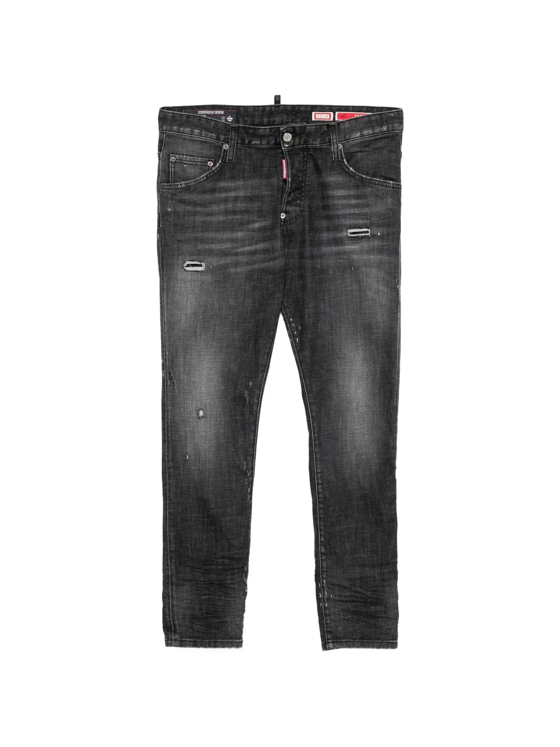 Джинсы с эффектом потертости Dsquared2, черный