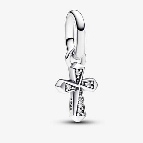 

Шарм-подвеска Pandora ME Sparkling Cross Mini, серебро/прозрачный