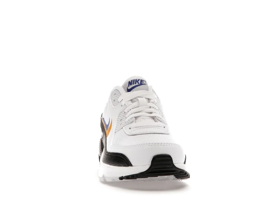 Детские кроссовки Lifestyle Nike Air Max 90, White/University Gold/Black/Deep Royal Blue — фото 2