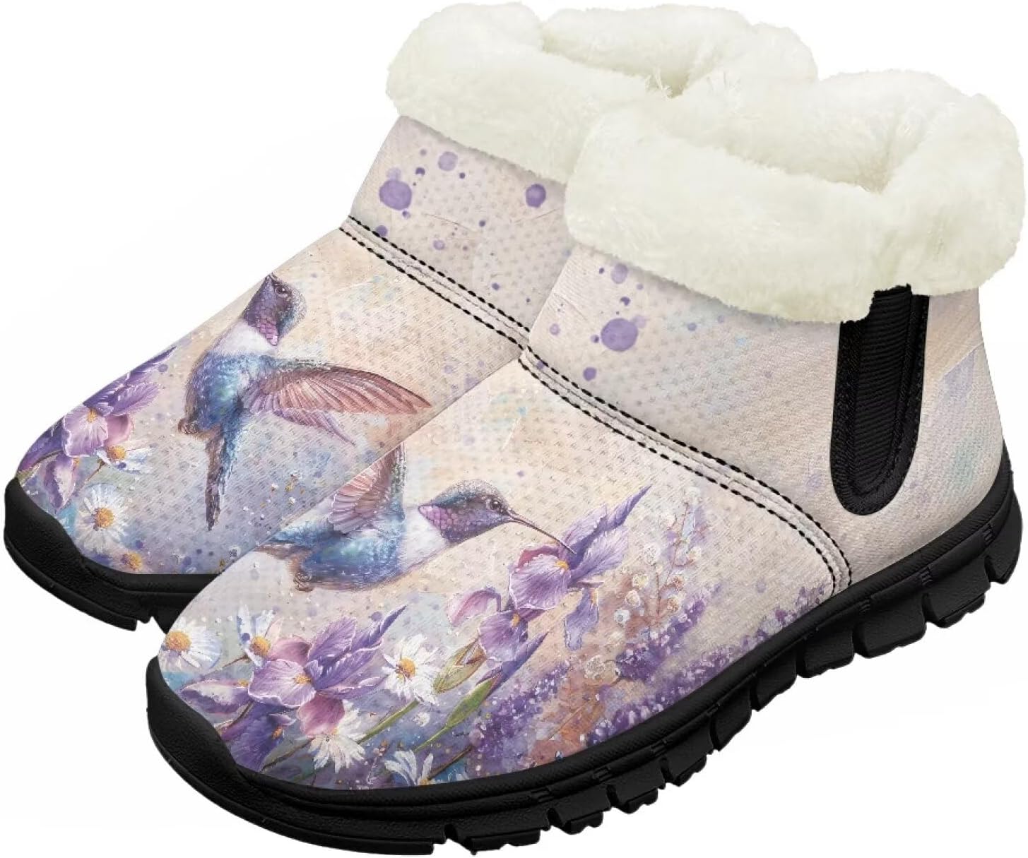 

Снежные ботинки для малышей, мальчиков и девочек, зимние теплые ботинки, низкие туфли, искусственный мех, для холодной погоды, на улице Chririnla, Hummingbird Daisy