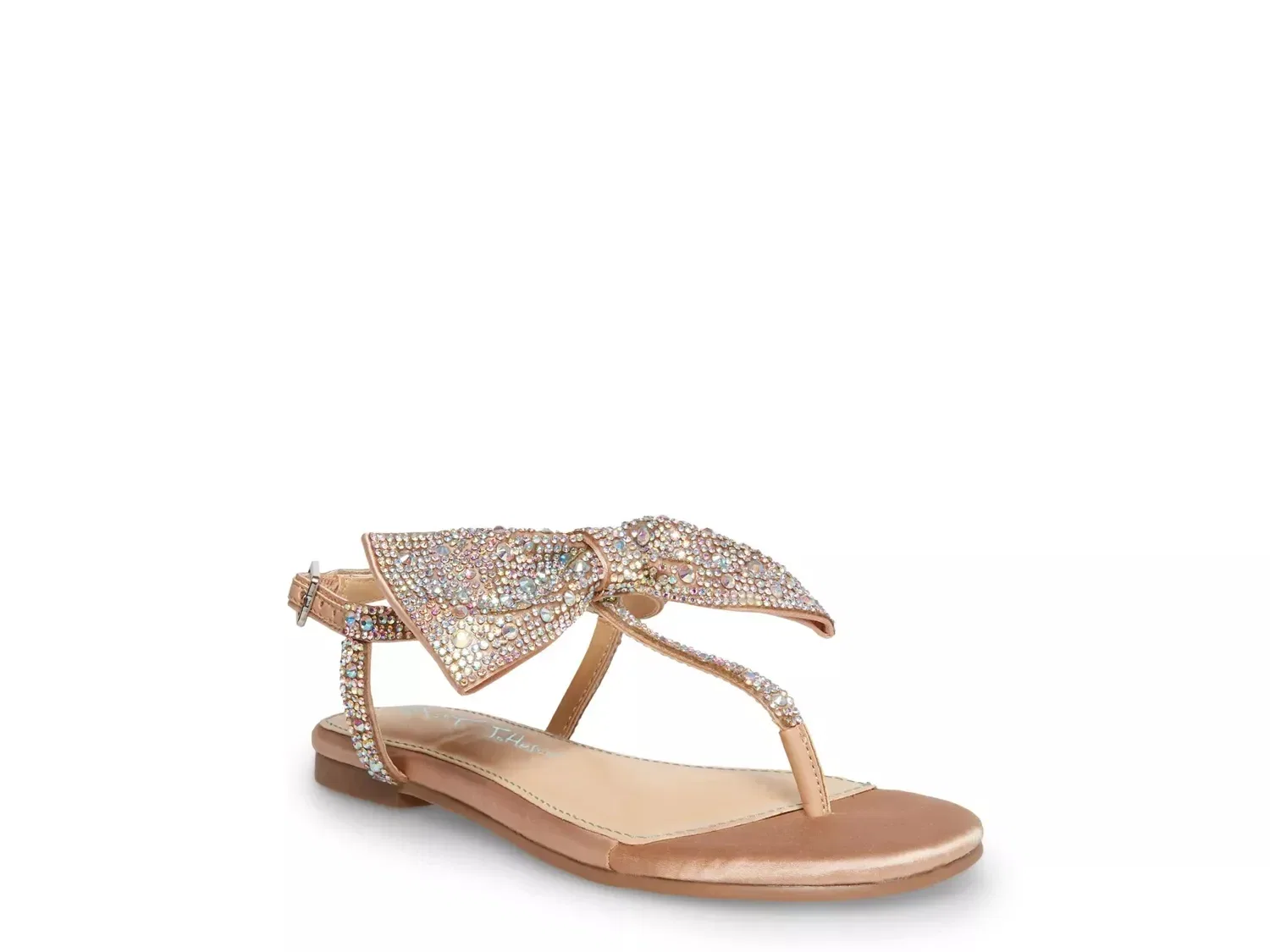 Сандалии с бантом и стразами Betsey Johnson, шампань
