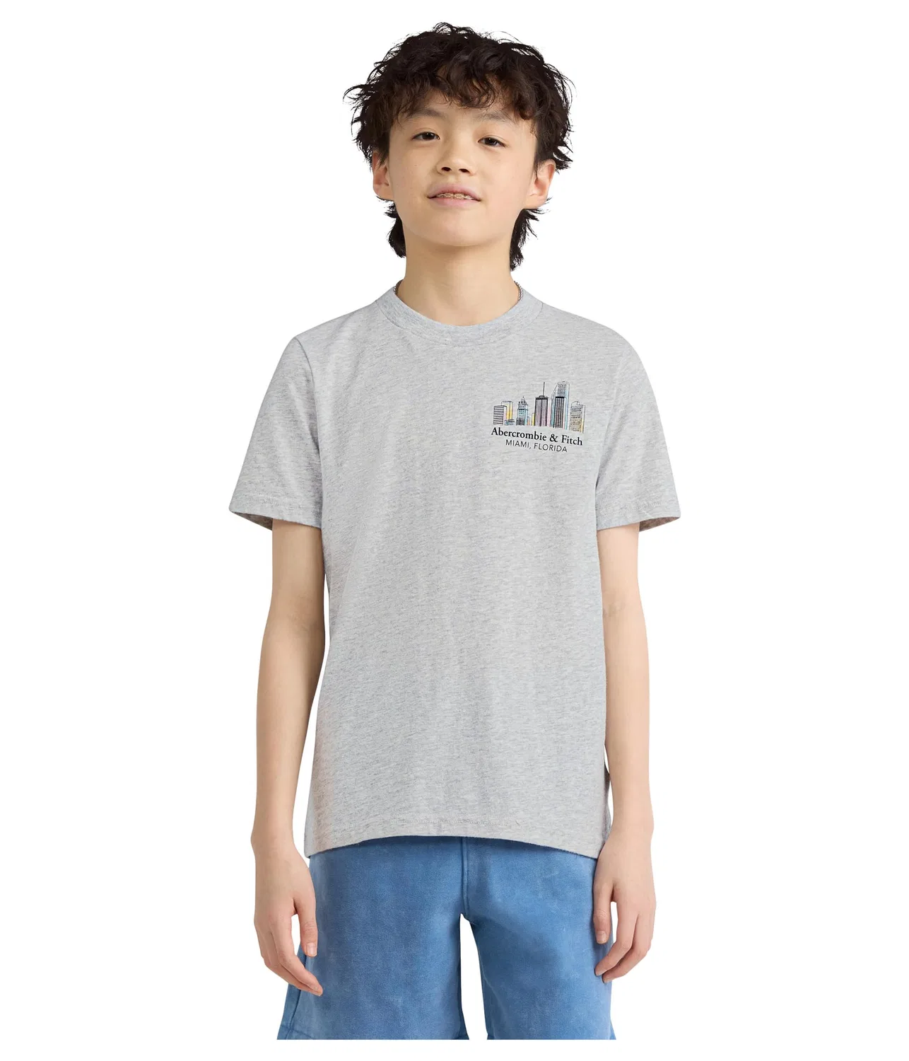 Футболка Miami Tee (для детей постарше) Abercrombie Kids, Grey Heather