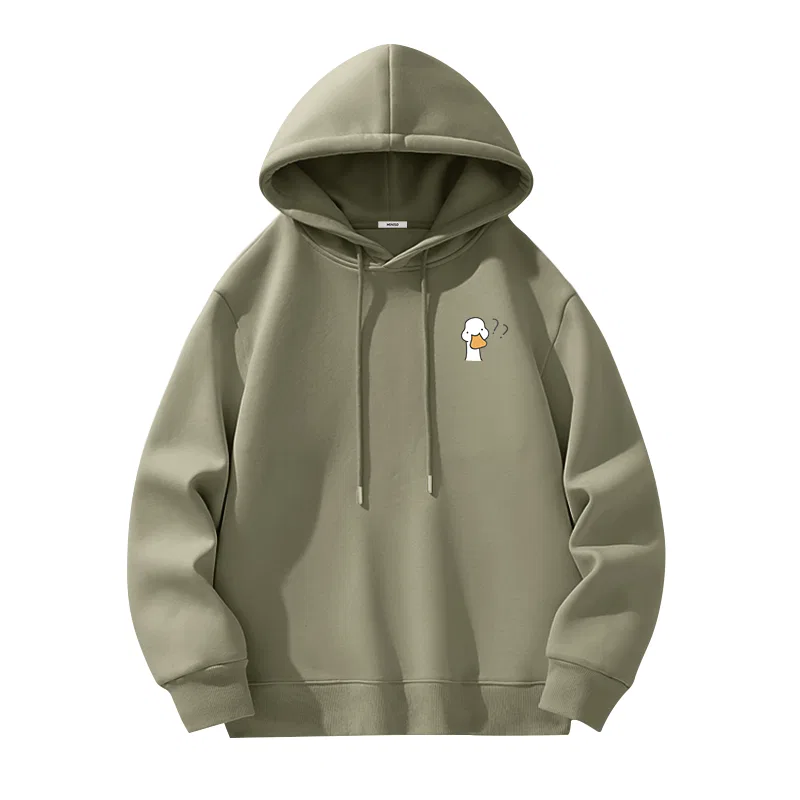 Детский свитшот с принтом Ma Goose Style Work Chest Logo MINISO, Gray Pea Green