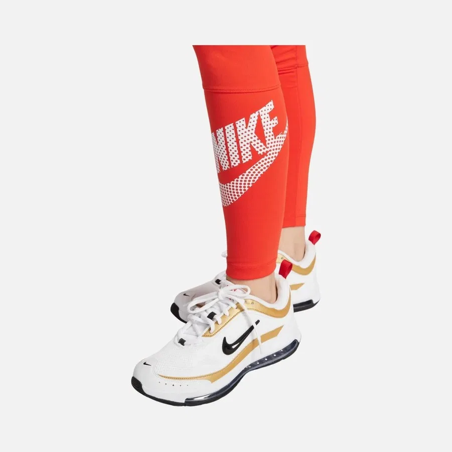 Женские леггинсы для танцев с высокой посадкой, цветблок, Dri-FIT, Nike, Красный — фото 3