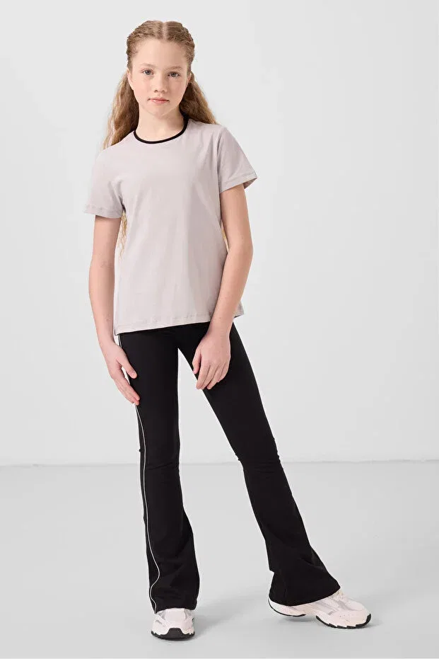 Детские леггинсы для девочек хлопковые Tommy Life, Stone/Black