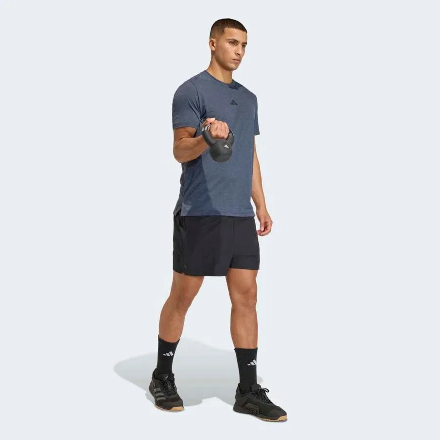 Футболка спортивная с принтом adidas, Темно-синий — фото 4
