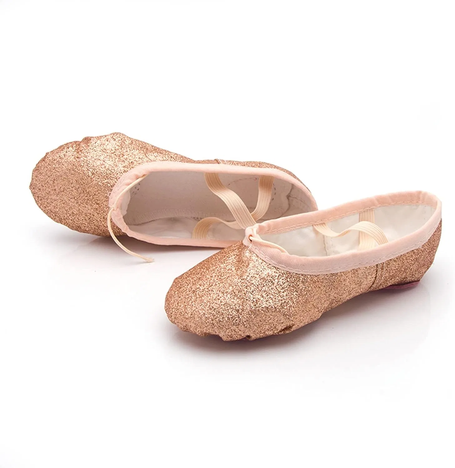 Детские балетки для девочек с раздельной подошвой, Rose Gold — фото 3