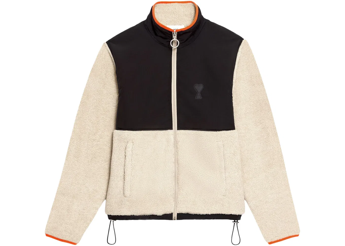Унисекс куртка из шерпы с принтом Ami de Coeur Ami Paris, Beige Off White