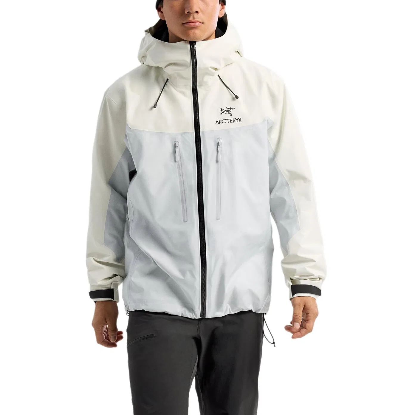 Мужская ветровка с капюшоном с принтом Arcteryx Alpha Logo, Electra/Blk Sapphire — фото 4