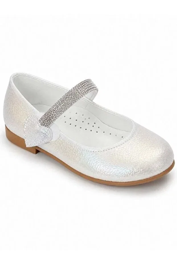 Детские балетки для девочек с принтом Heart Detailed Design Zekids, White