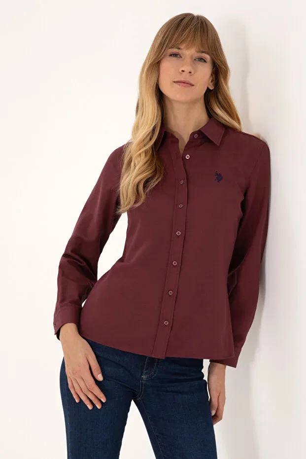 Женская рубашка с длинным рукавом U.S. Polo Assn., Plum