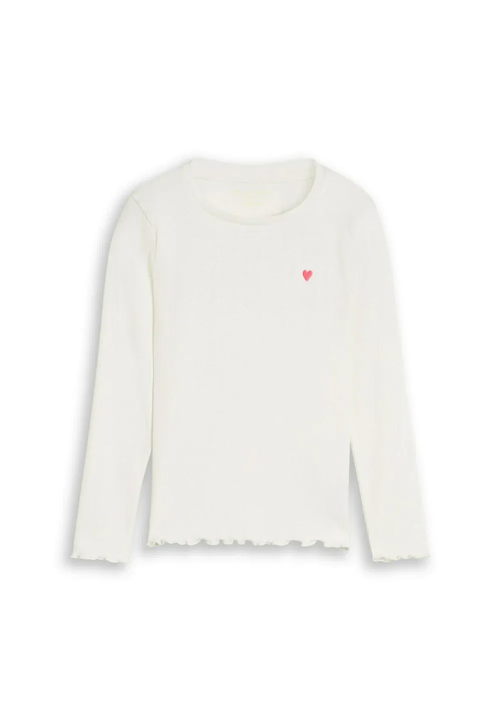 Футболка langarmshirt mit rippstruktur - топ с длинными рукавами Tom Tailor, Whisper White