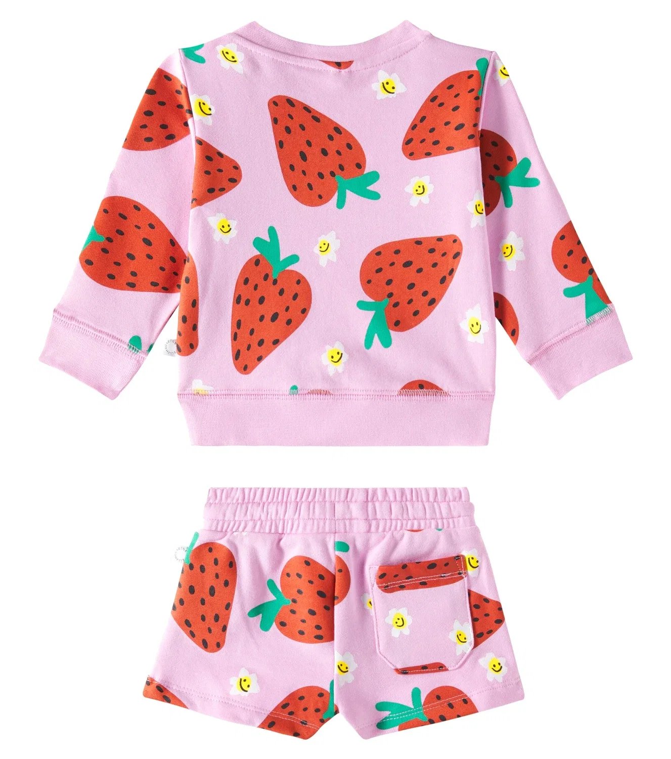 Комплект из хлопковых толстовки и шорт Stella Mccartney Kids, розовый — фото 4