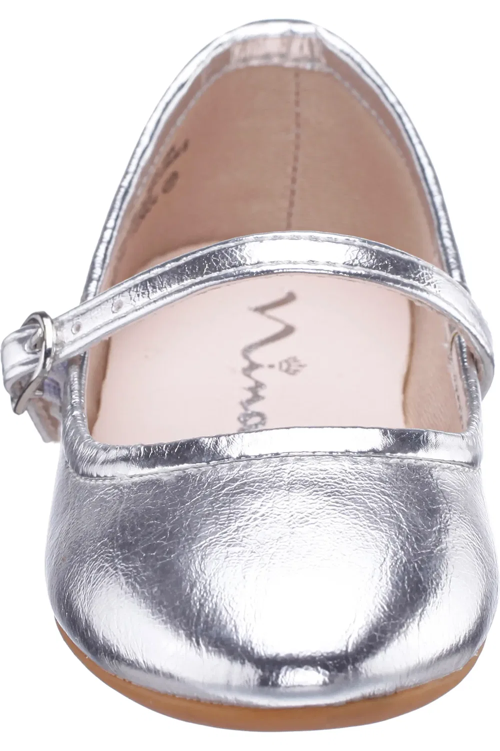 Туфли детские балетки с регулируемым ремешком Nicola Mary Jane Flat Nina, Silver Metallic — фото 4