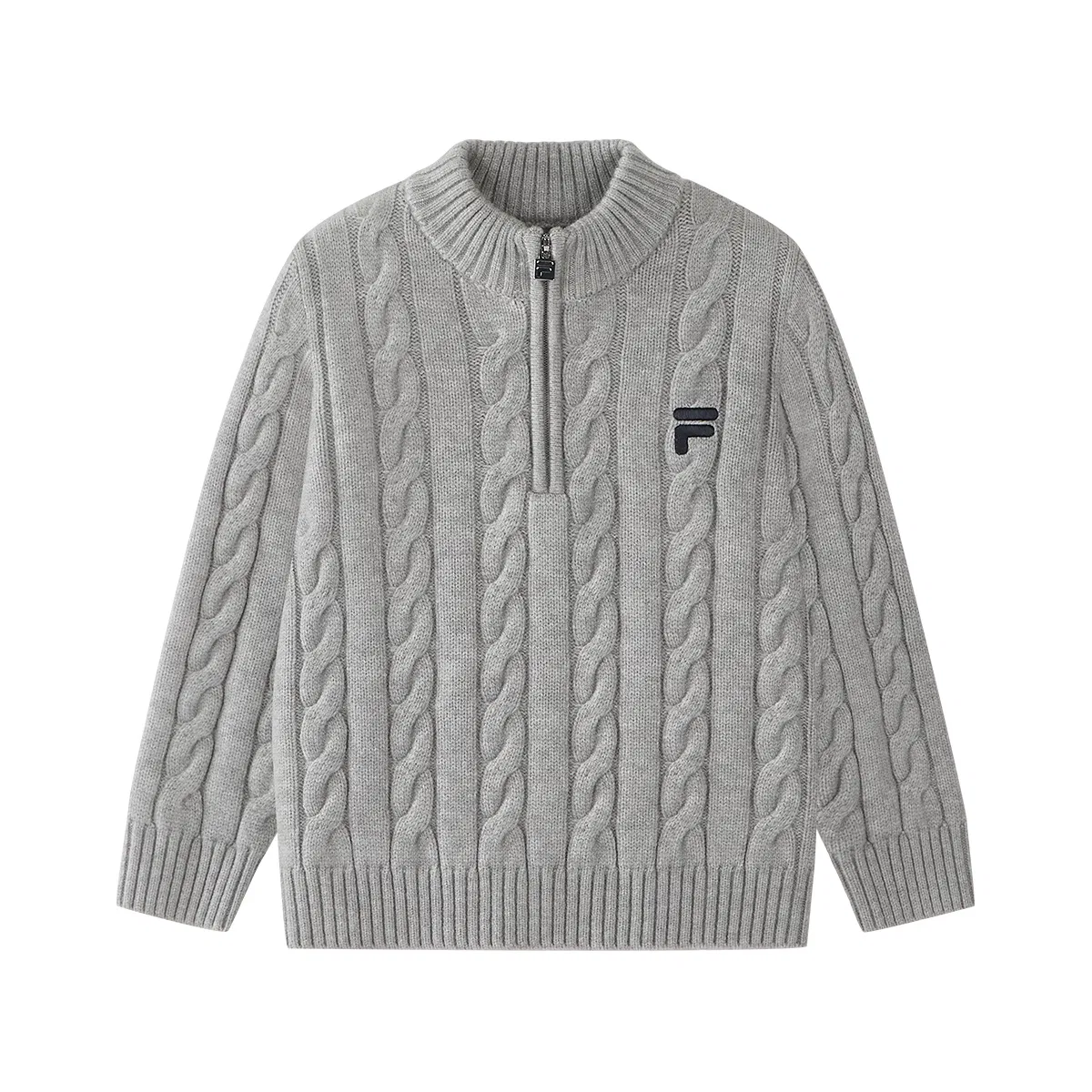 Детский свитер с воротником-стойкой, FILA KIDS, Medium Heather Gray