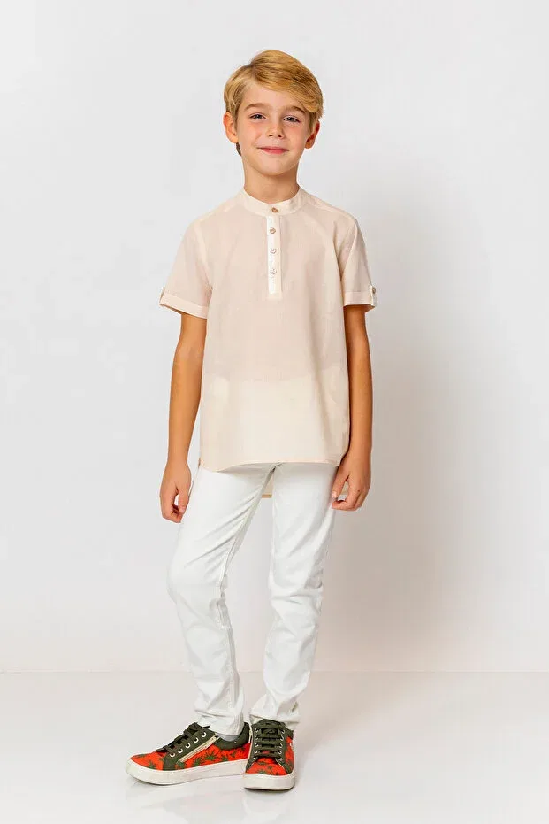 Детская рубашка для мальчиков с коротким рукавом Incity, Beige